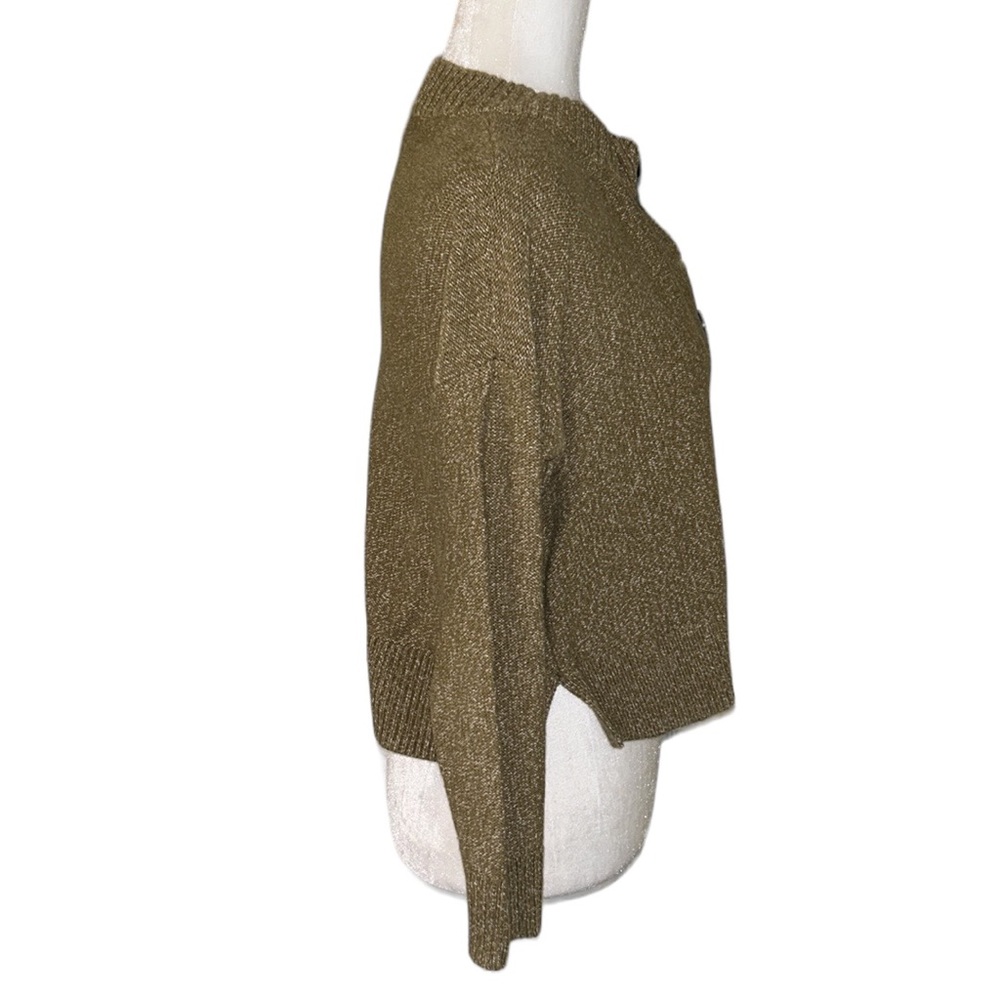 Madewell Broadway Marled Olive Green Cropped Cardigan - XS - Picture 9 of 16
